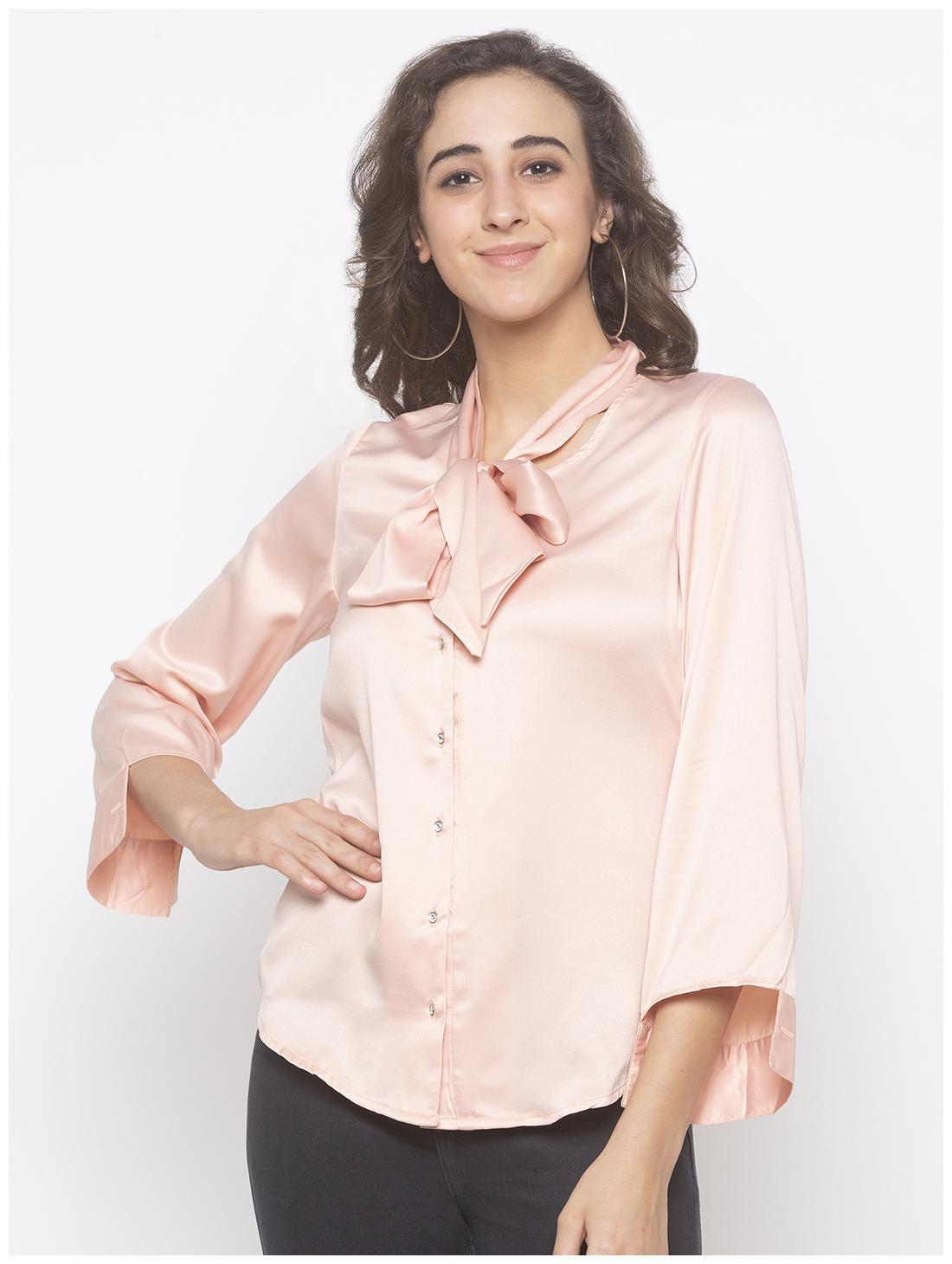 

Globus Women Peach Solid Regular Fit Shirt