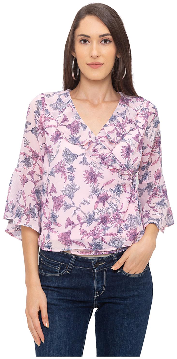 

Globus Polyester Floral Purple Color Top For Women