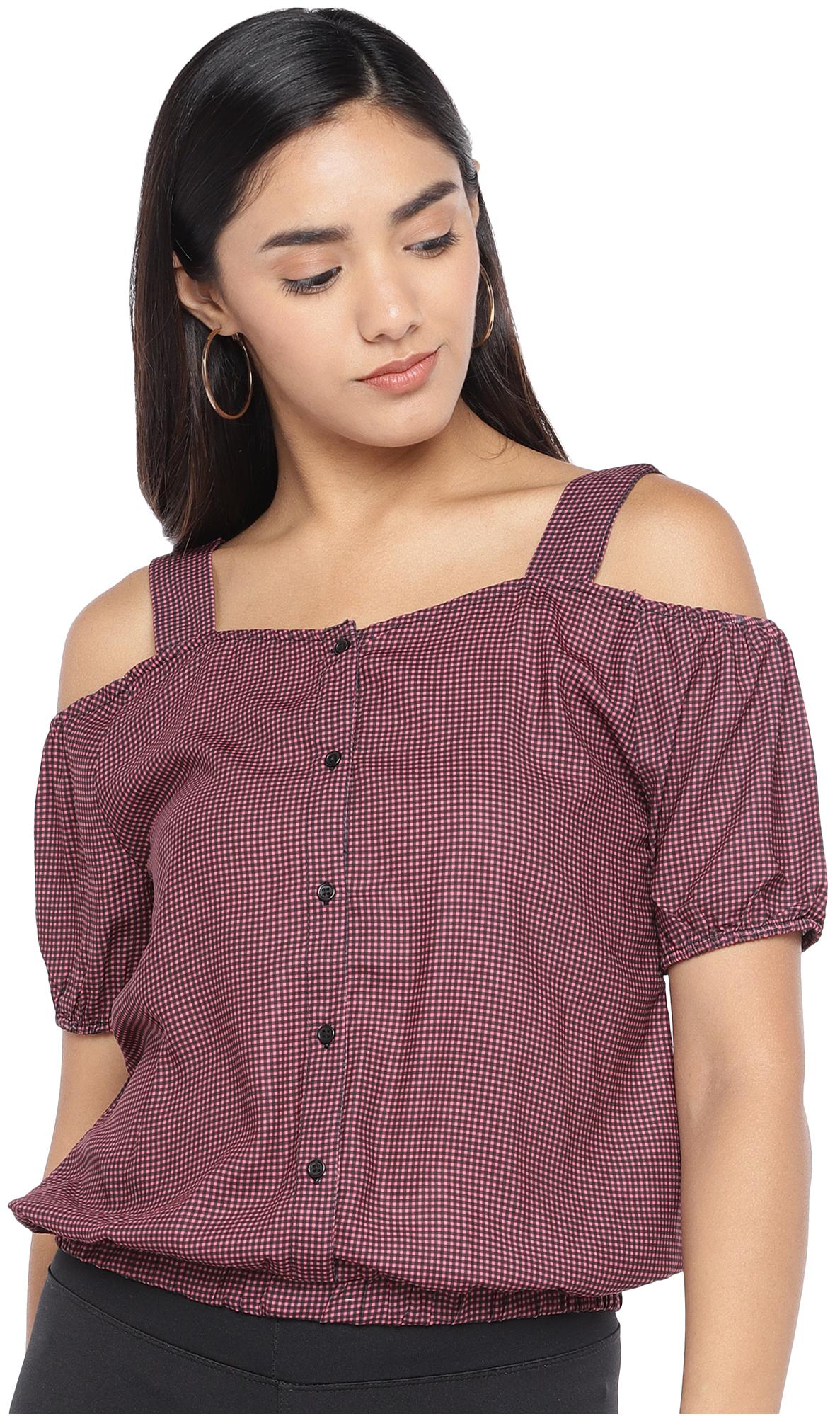 

Globus Women Checked Regular top - Pink
