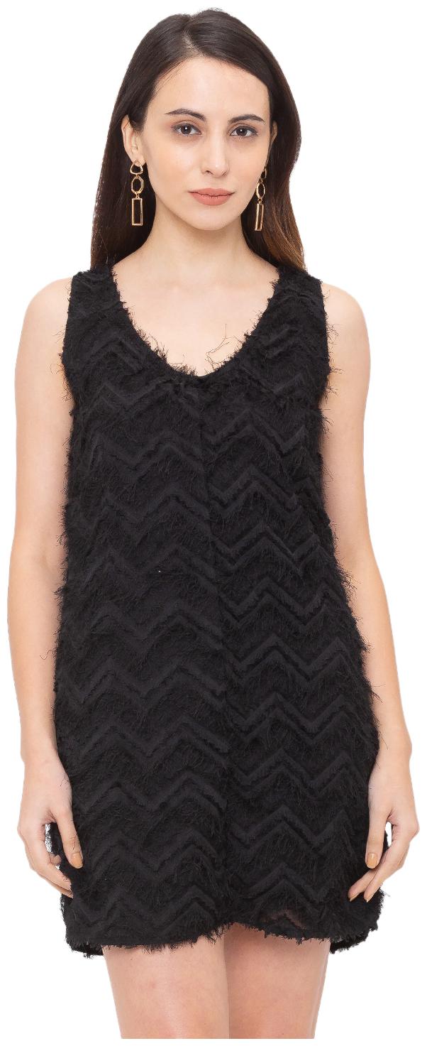 

Globus Black Self design Bodycon dress