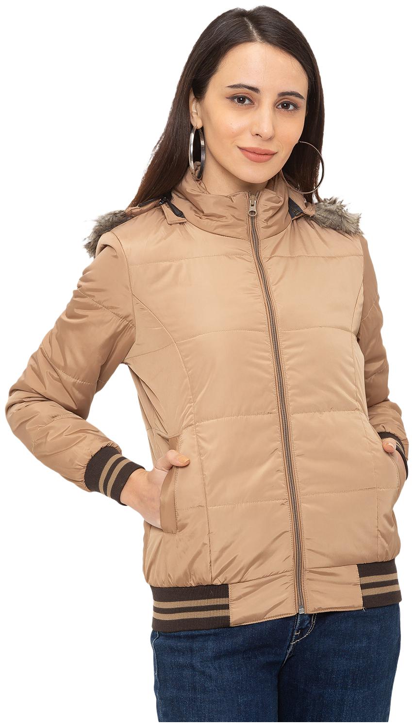 

Globus Women Solid Quilted Jacket - Gold