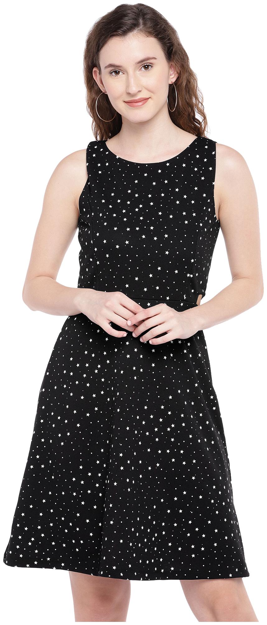 

Globus Black Printed A-line dress