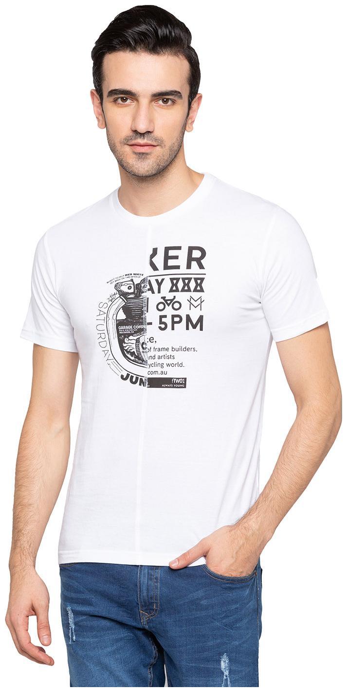 

Globus Men White Slim fit Cotton Round neck T-Shirt - Pack Of 1