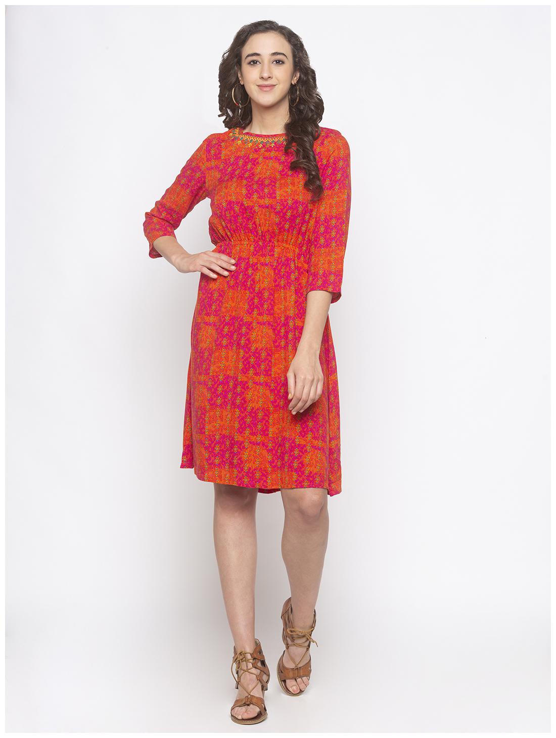 

Globus Pink Printed A-line dress