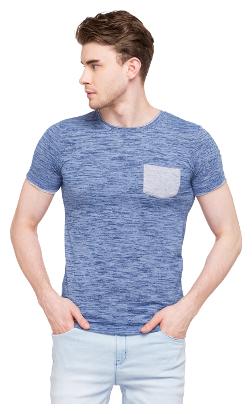 

Globus Men Blue Regular fit Cotton Round neck T-Shirt - Pack Of 1