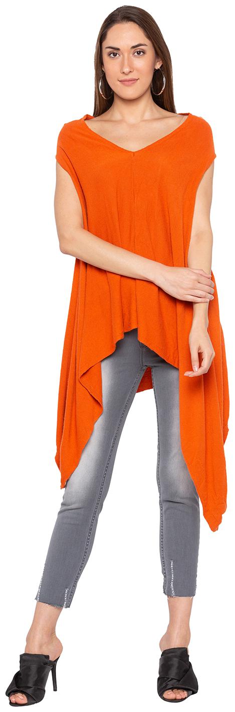 

Globus Spicyorange Asymmetrical Hemline Top
