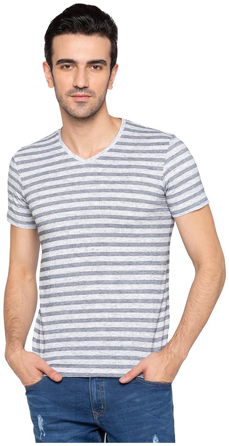 

Globus Men Grey Slim fit Cotton V neck T-Shirt - Pack Of 1