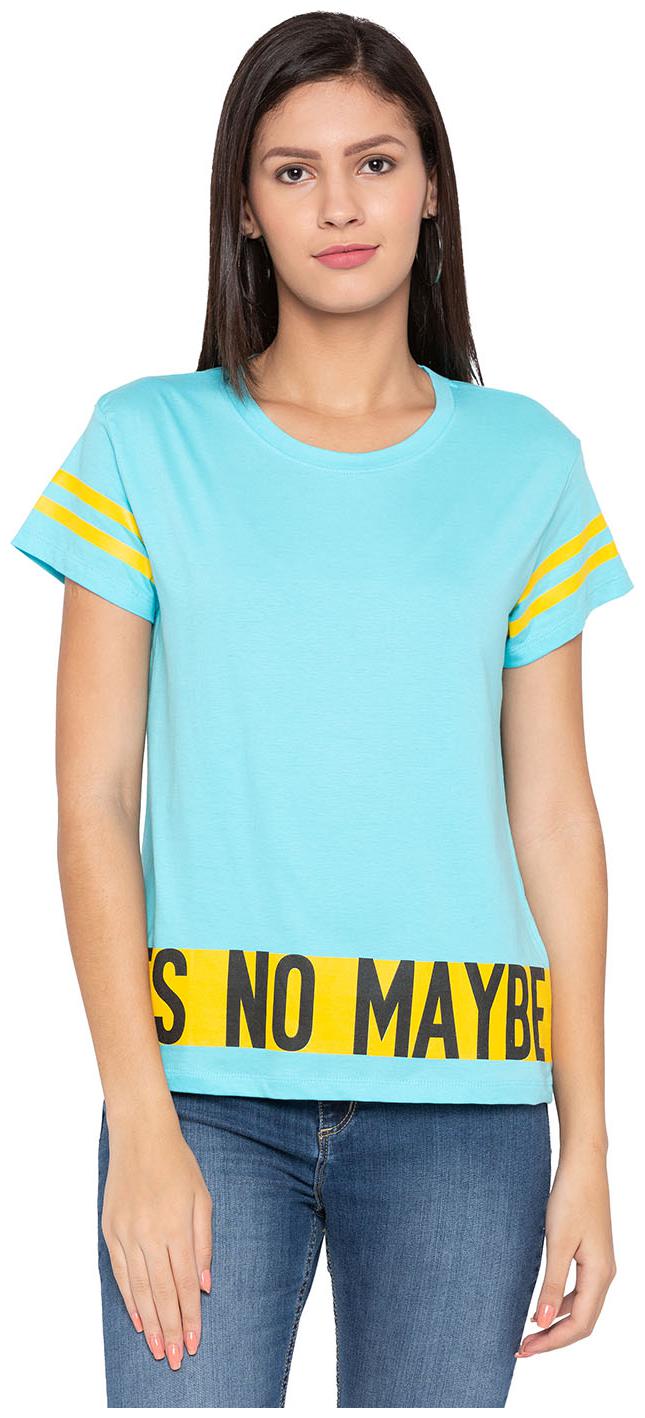 

Globus Women Blue Regular fit Round neck Polyester T shirt