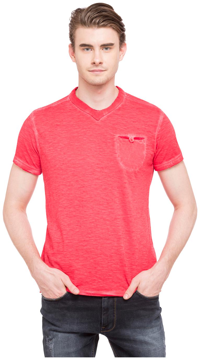 

Globus Men Pink Slim fit Cotton V neck T-Shirt - Pack Of 1