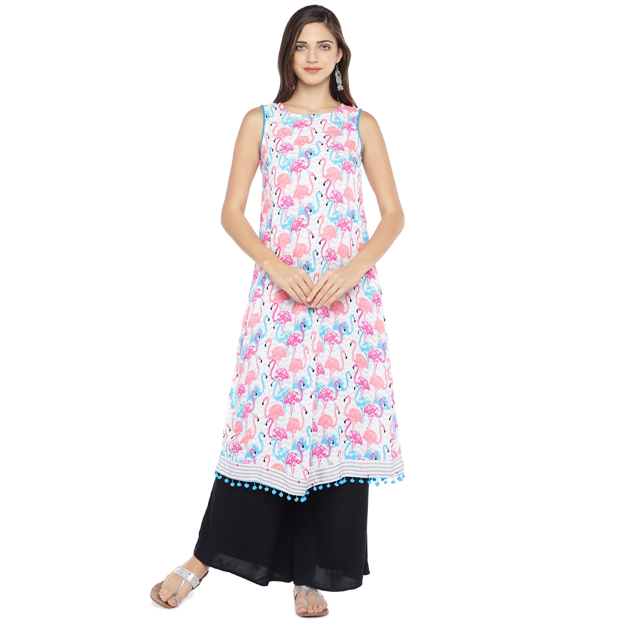 

Globus Viscose Rayon Printed White Color Kurta For Women