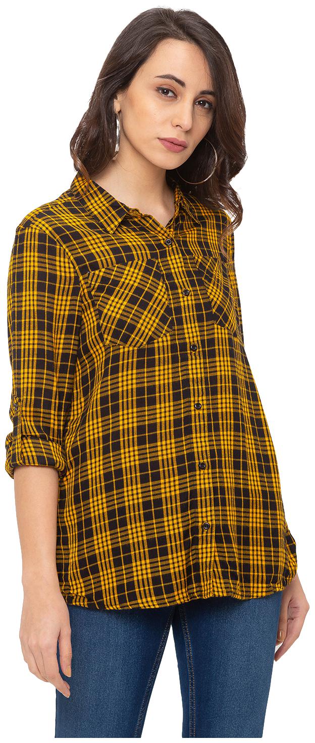 

Globus Women Yellow Checked Regular Fit Shirt