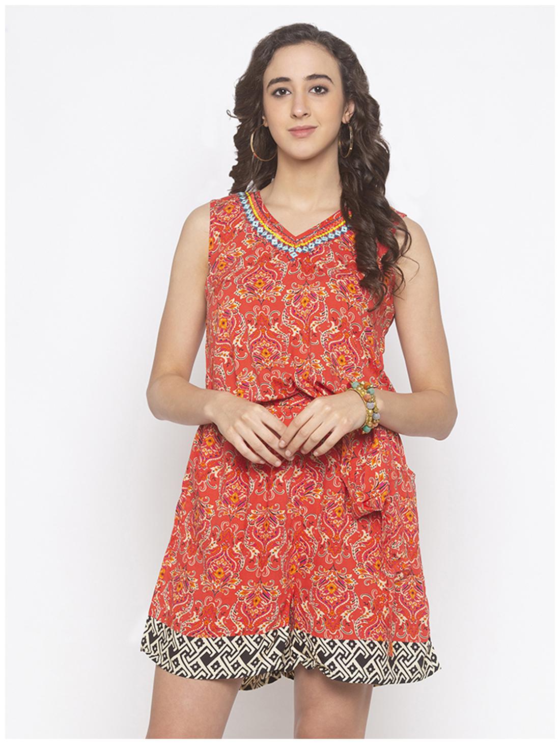 

Globus Printed Romper - Orange