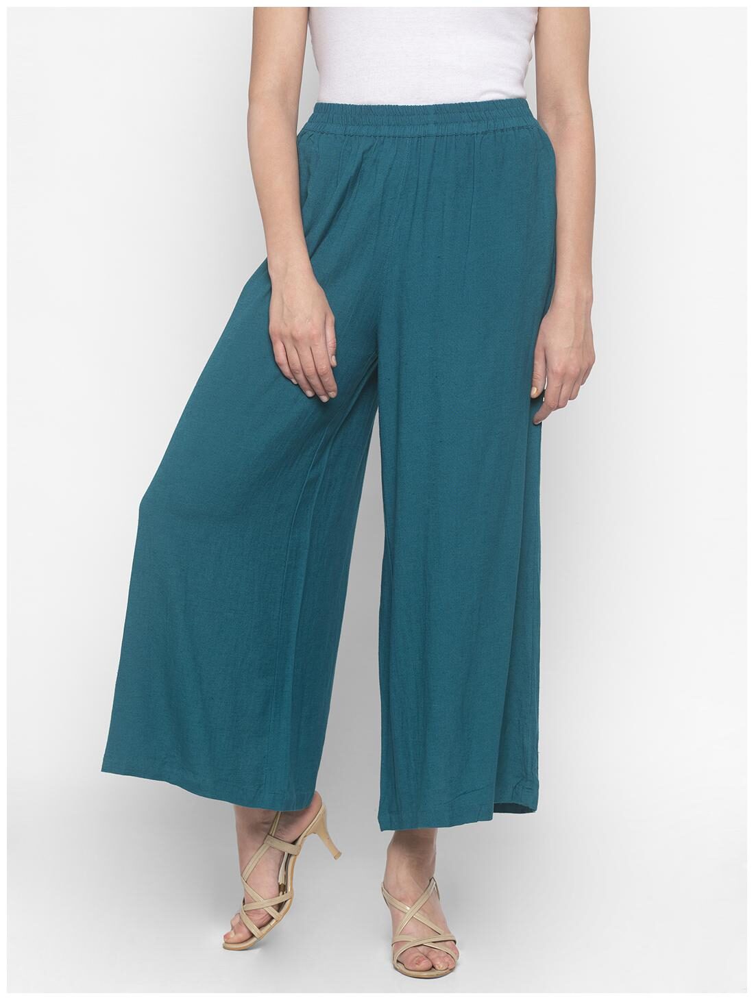

Globus Green Solid Straight Palazzo