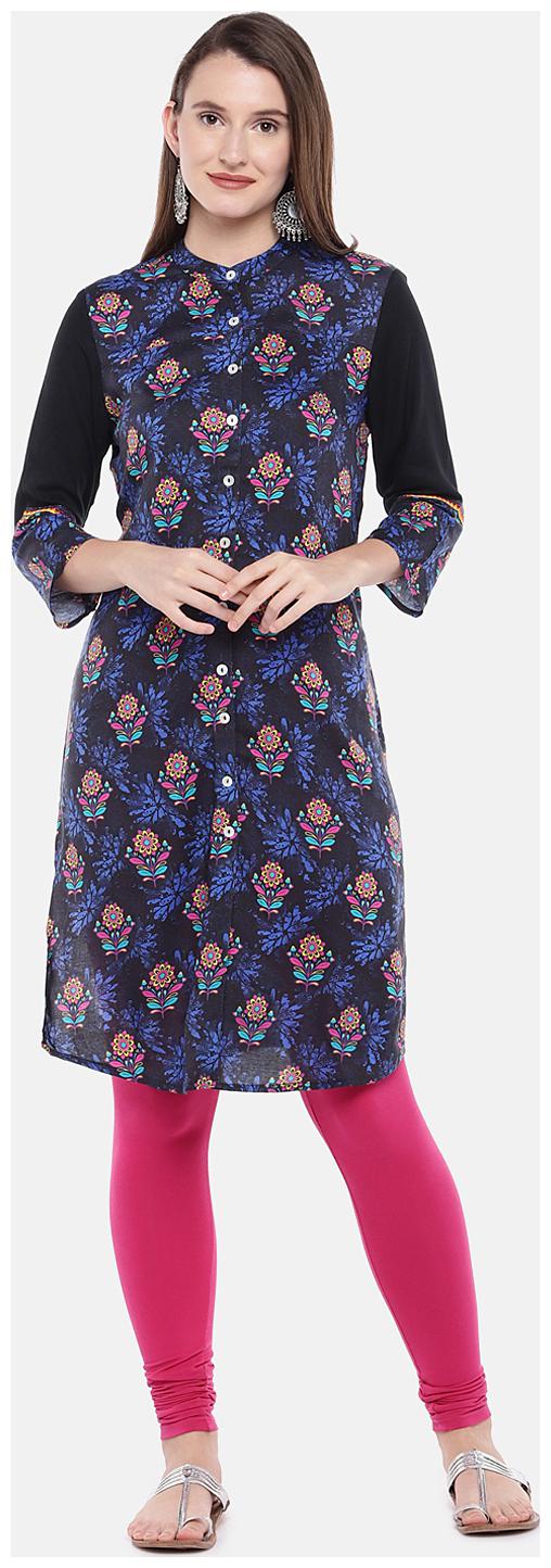 

Globus Viscose Printed Women Kurta - Navy Blue