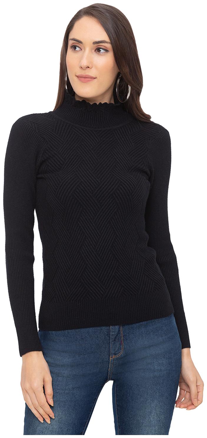 

Globus Women Self design Regular top - Black