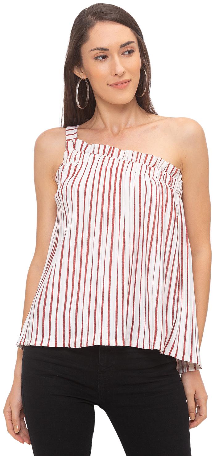

Globus Women Striped Regular top - White