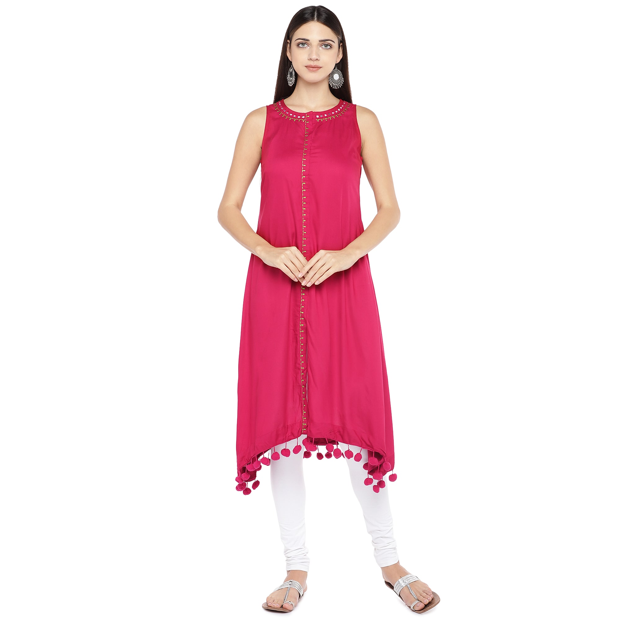

Globus Viscose Rayon Solid Maroon Color Kurta For Women