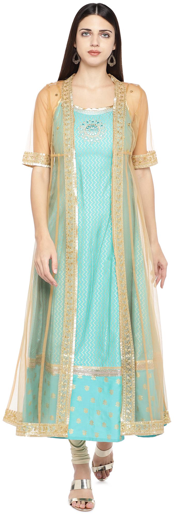 

Globus Viscose Rayon Embroidered Blue Kurta For Women