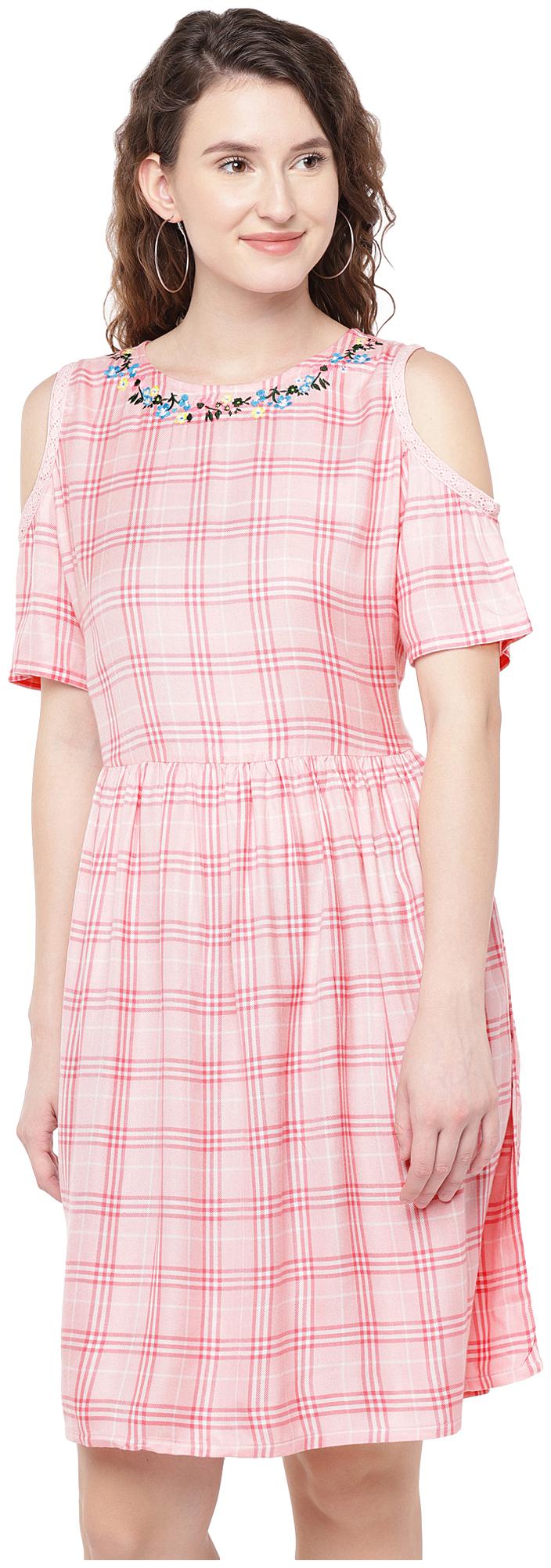 

Globus Pink Printed Fit flare dress