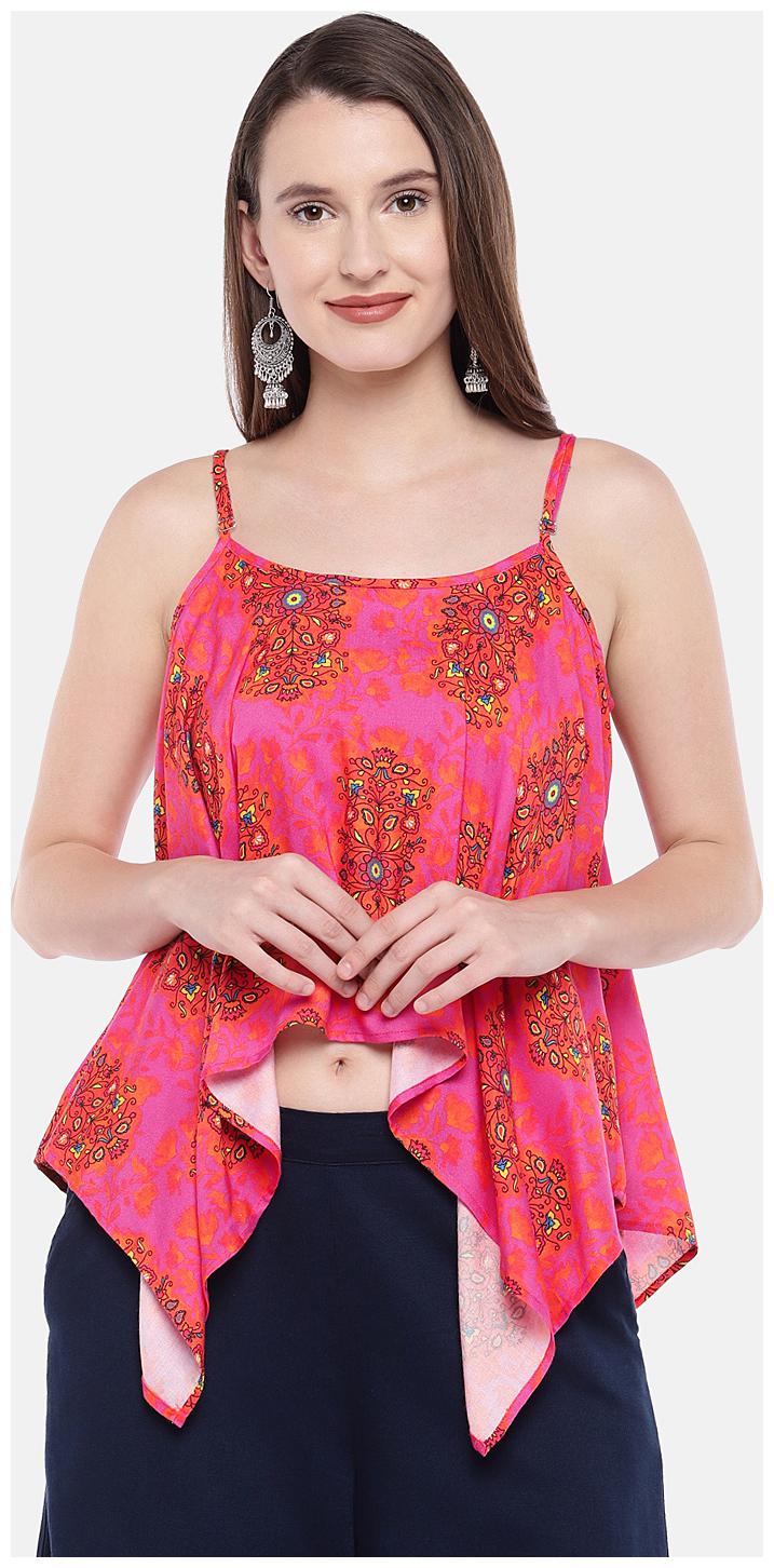

Globus Orange Printed A-line dress