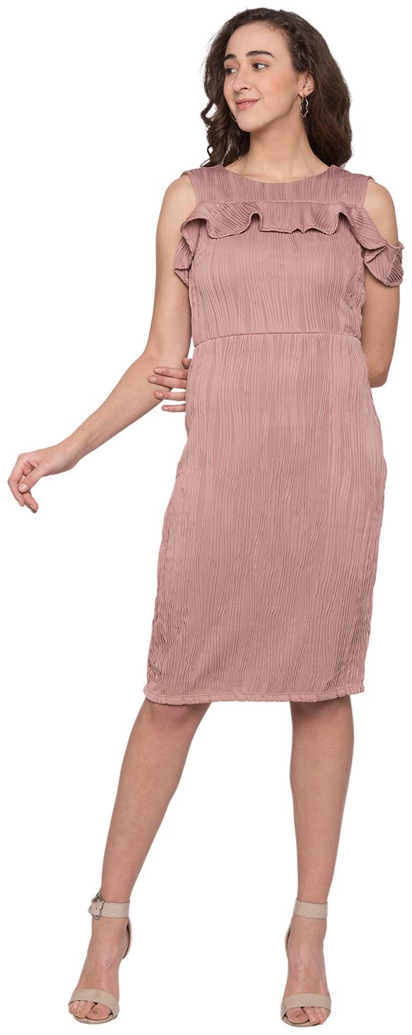 

Globus Peach Self design Sheath dress