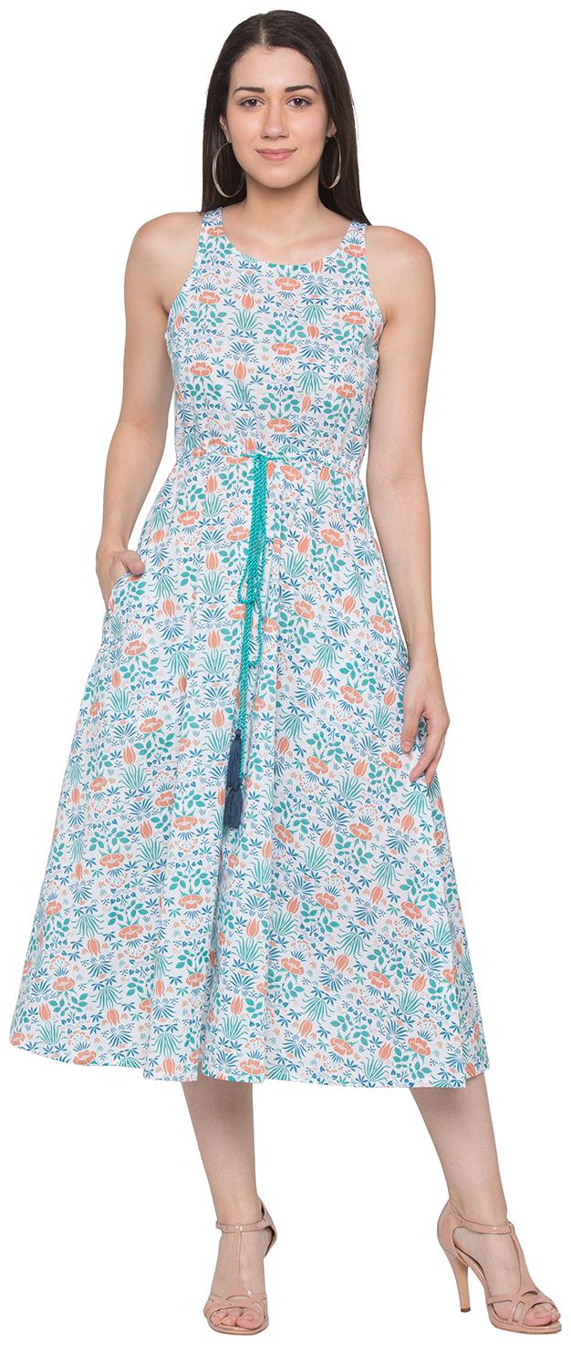 

Globus White Floral Fit flare dress