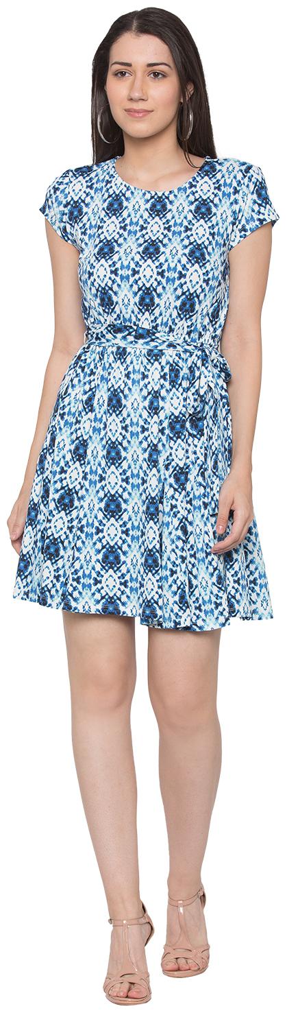 

Globus Blue Printed Fit flare dress