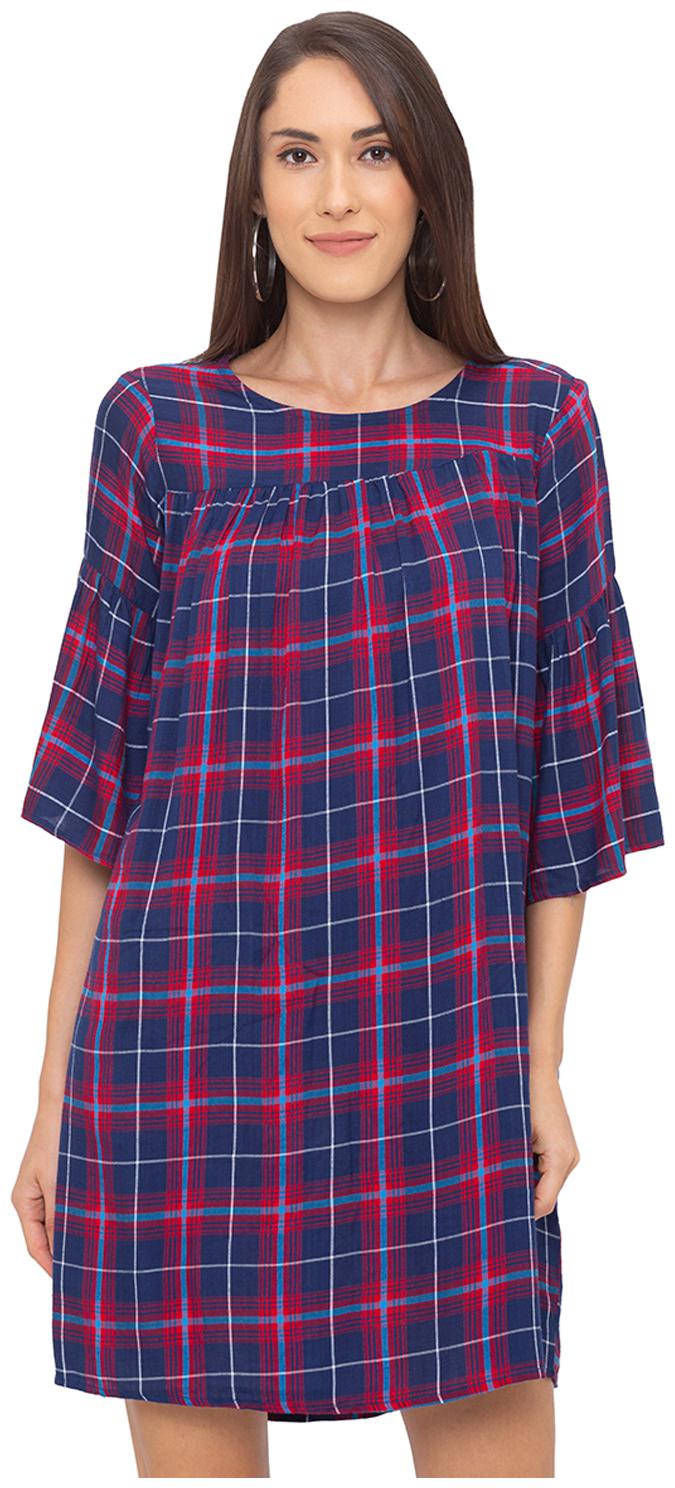 

Globus Blue Checked Sheath dress