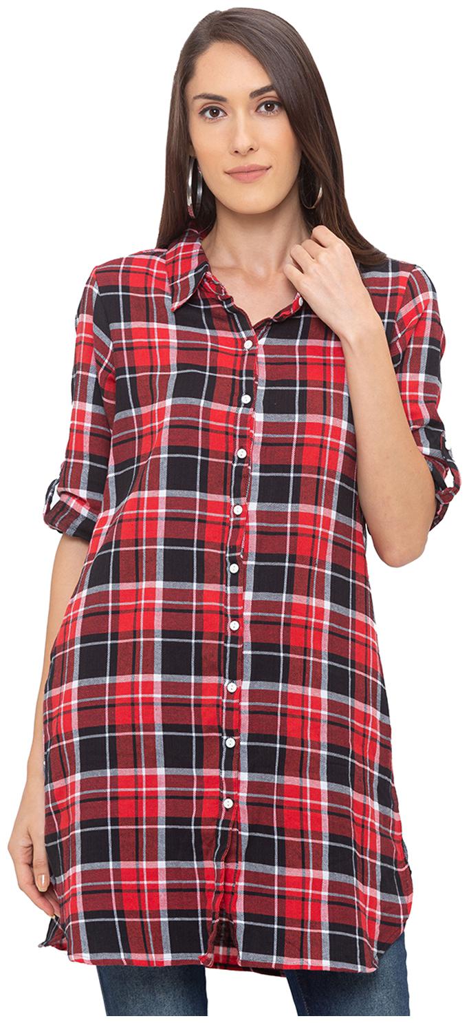 

Globus Red Checked Shirt dress
