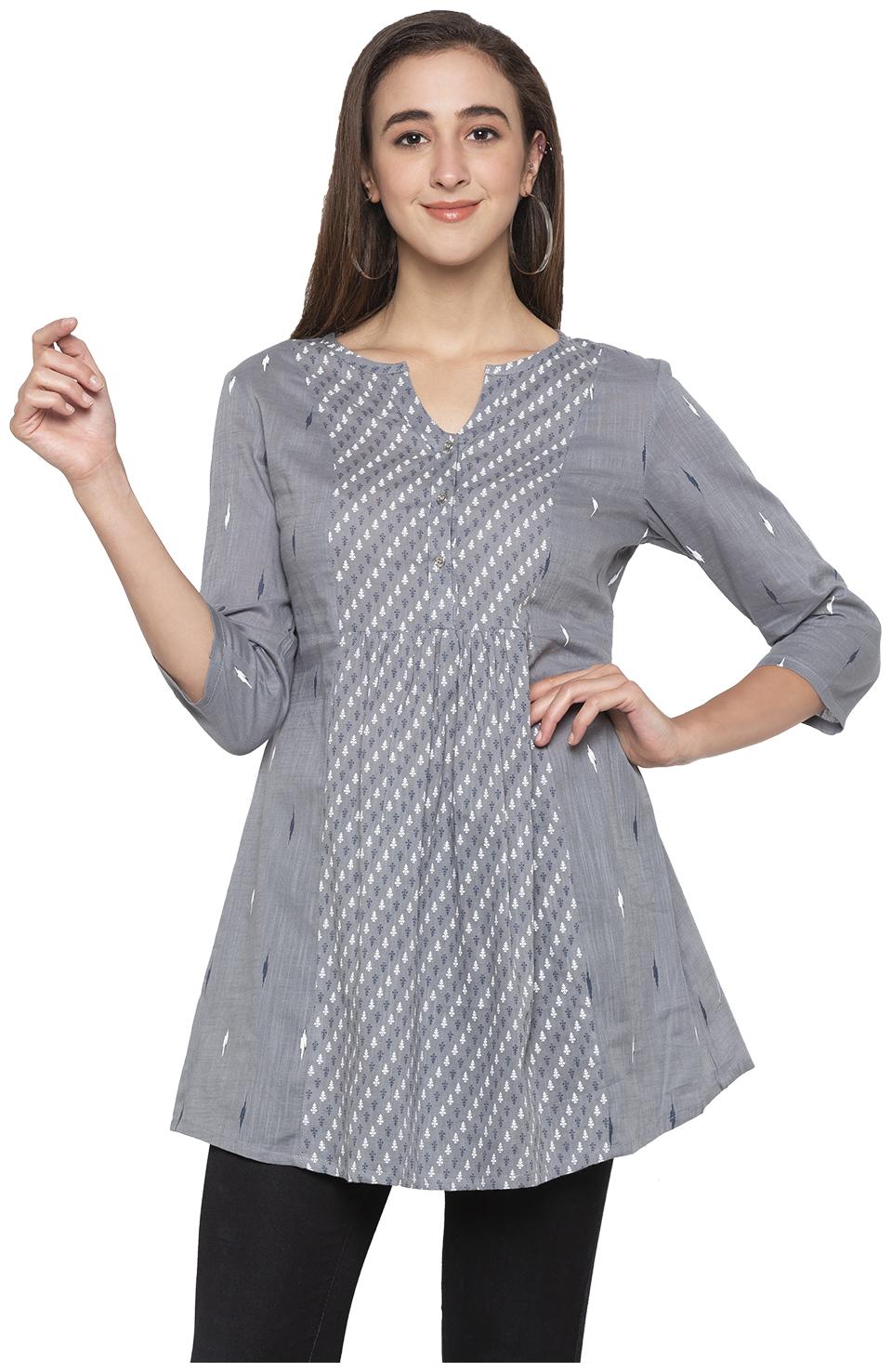 

Globus Women Printed Regular top - Grey