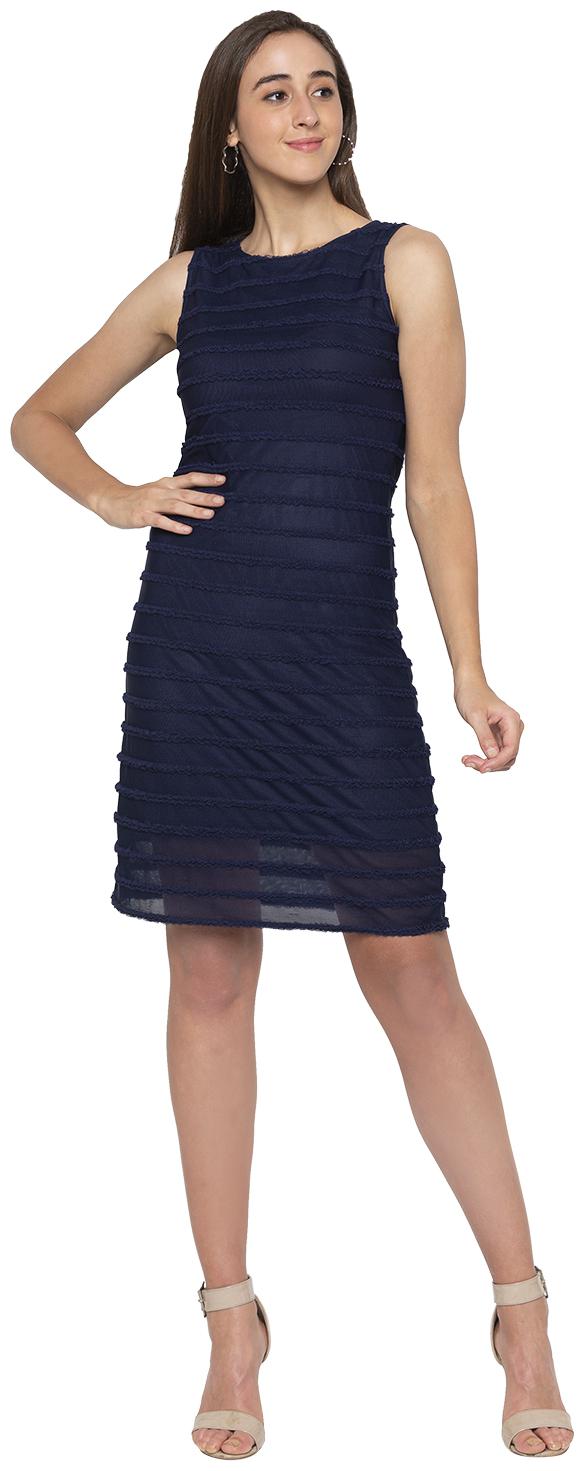 

Globus Women Cotton Sheath Dress (Navy Blue)