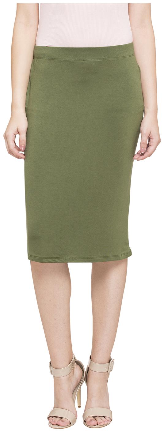 

Globus Solid Straight skirt Midi Skirt - Green