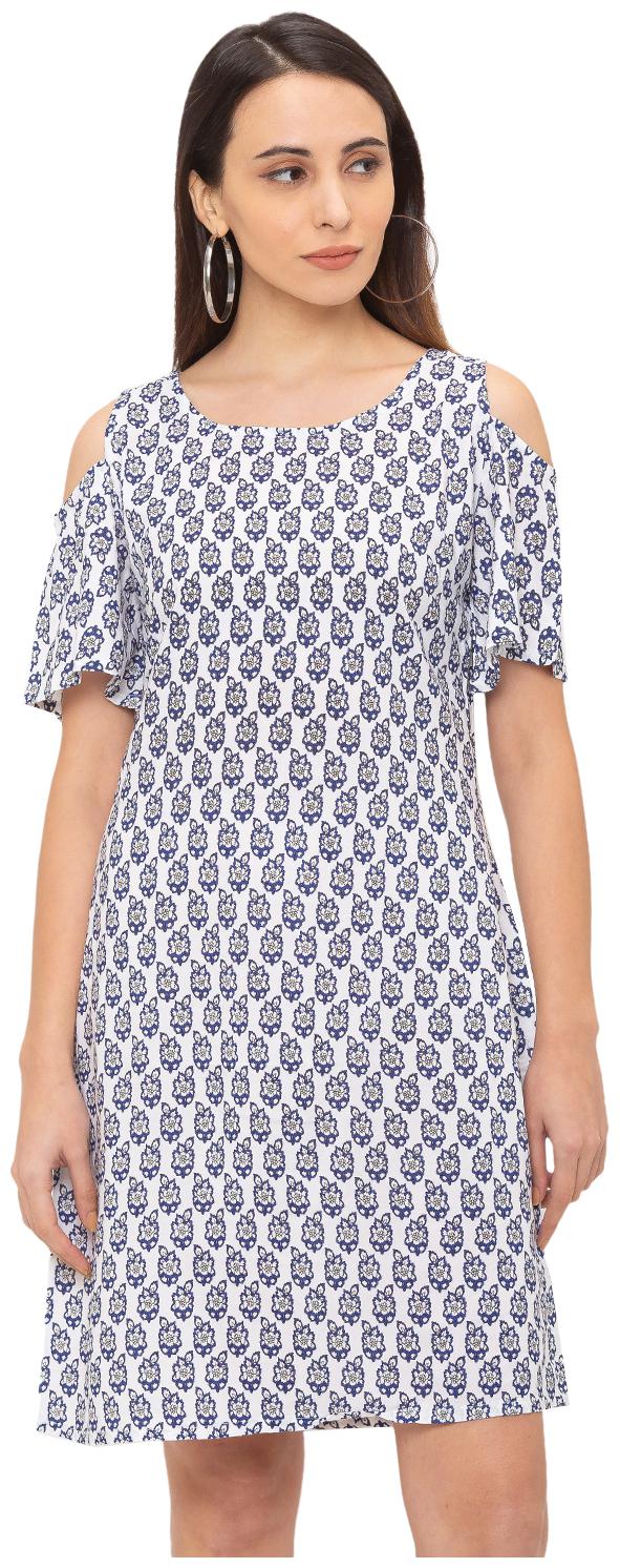 

Globus White Printed Sheath dress