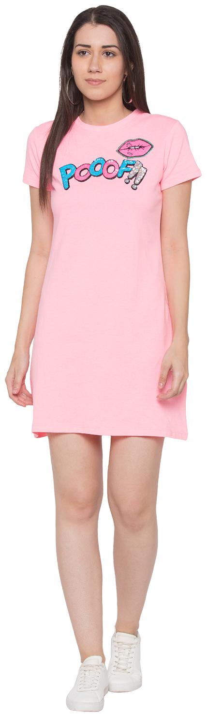 

Globus Pink Printed T shirt dress