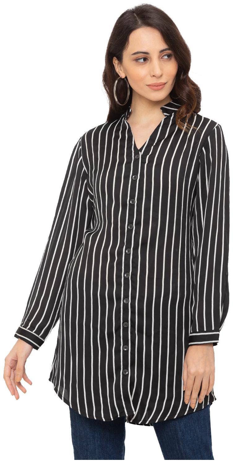 

Globus Black Striped Shirt dress