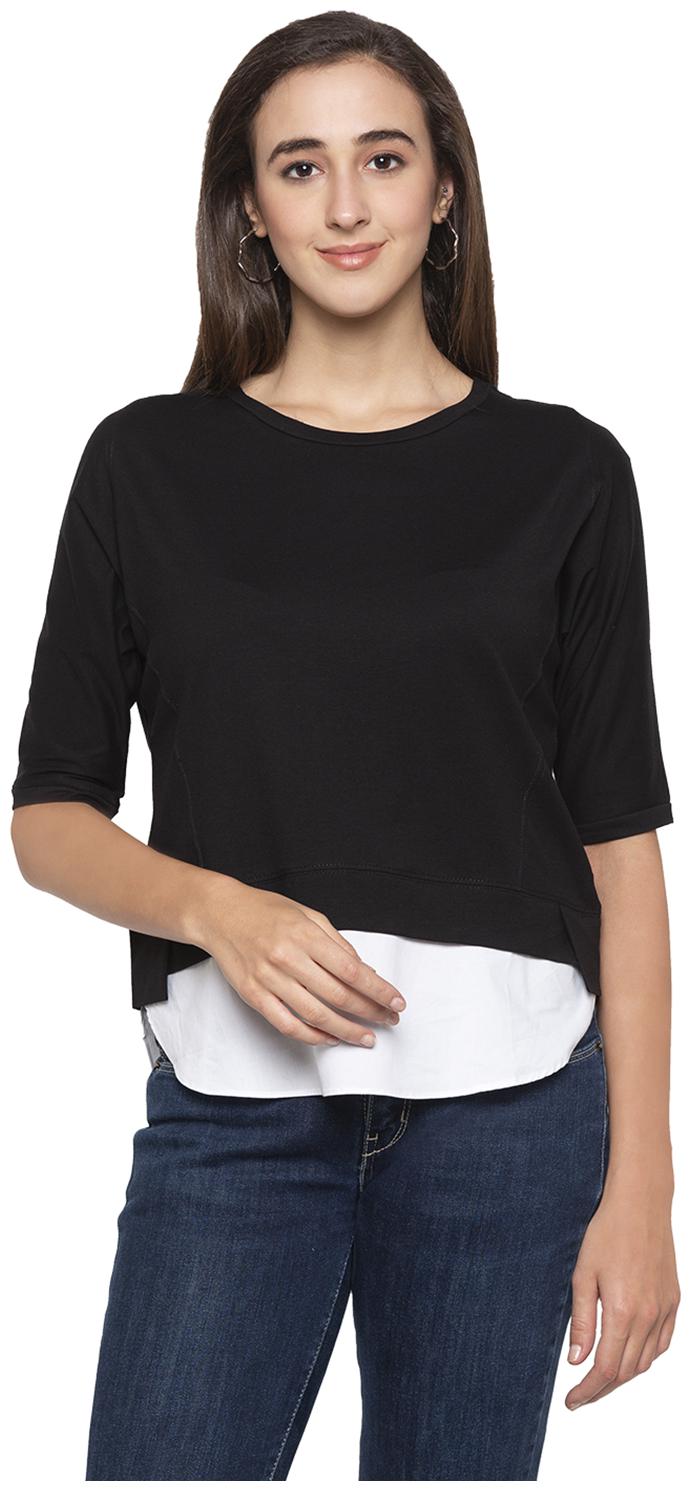 

Globus Women Solid Regular top - Black