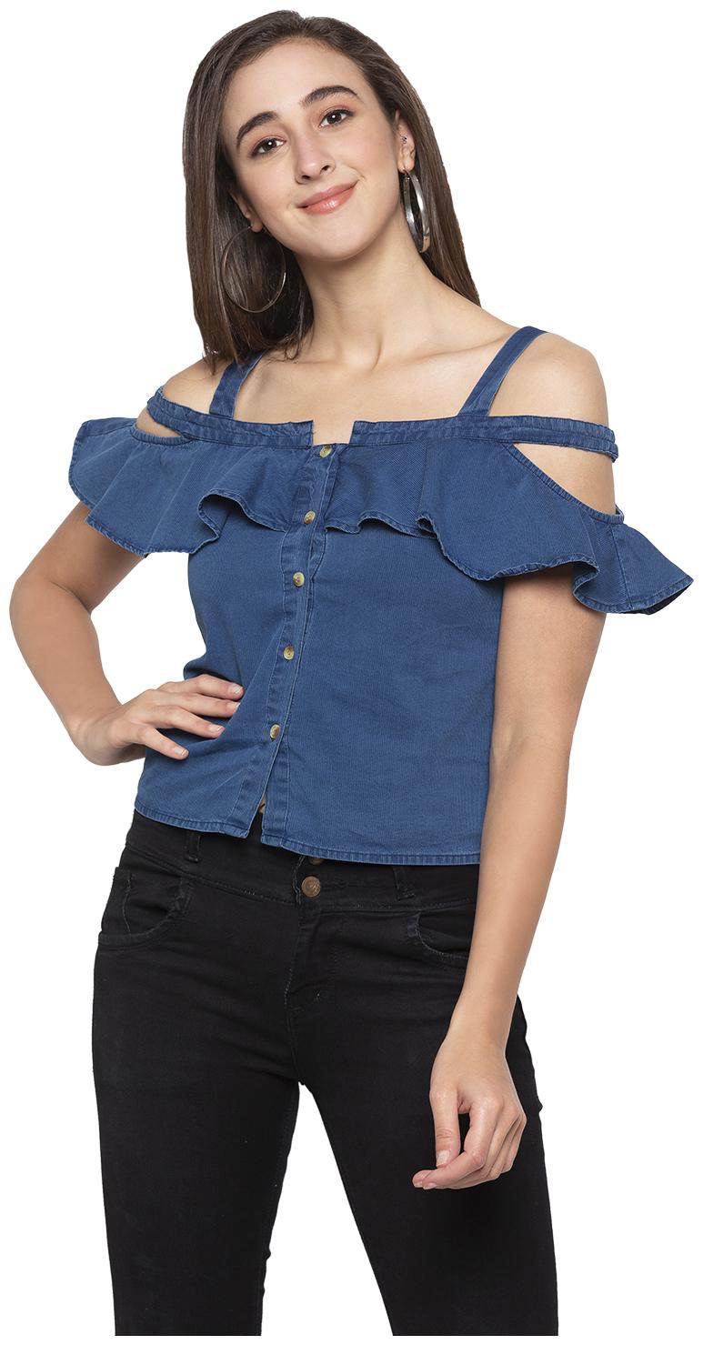 

Globus Women Solid Regular top - Blue