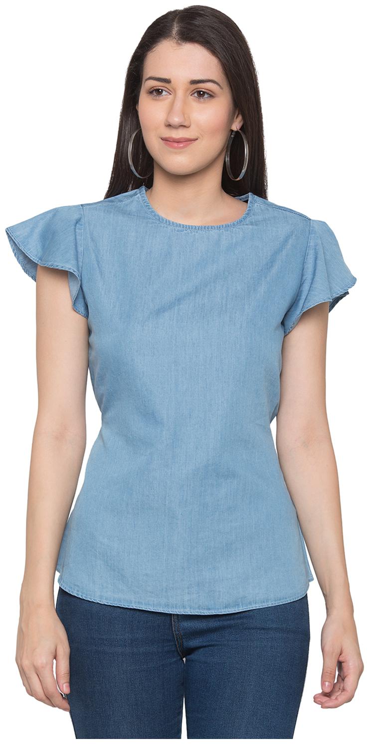 

Globus Women Dyed Regular top - Blue