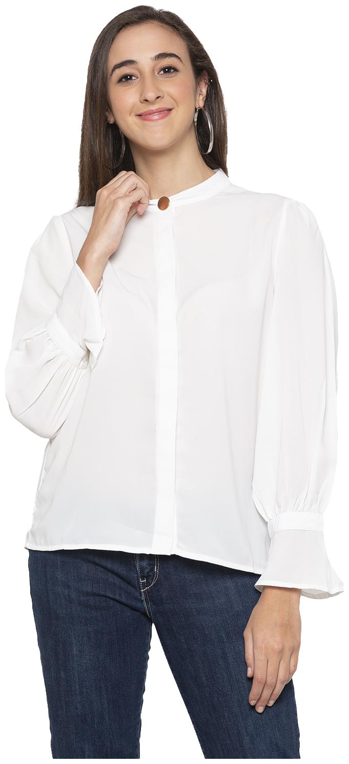 

Globus Women White Solid Regular Fit Shirt