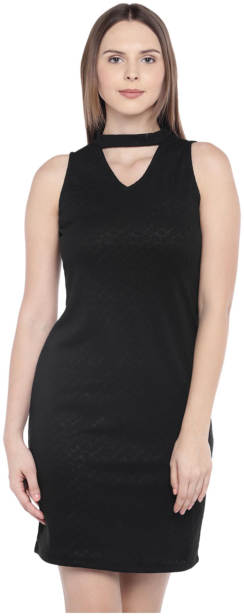 

Globus Black Solid Sheath dress