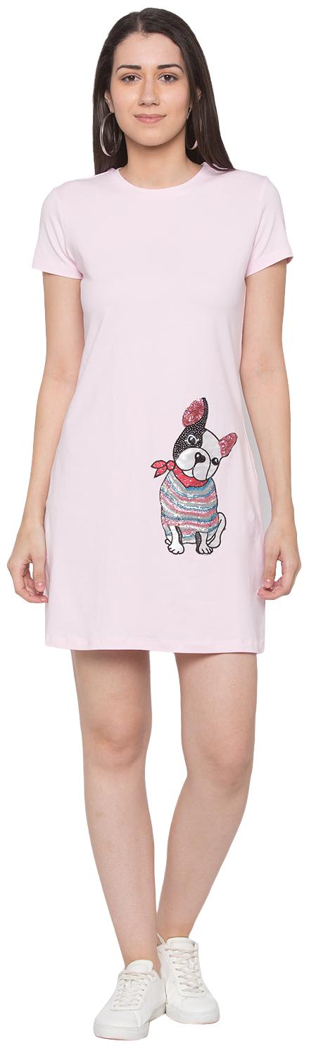 

Globus Pink Printed T shirt dress