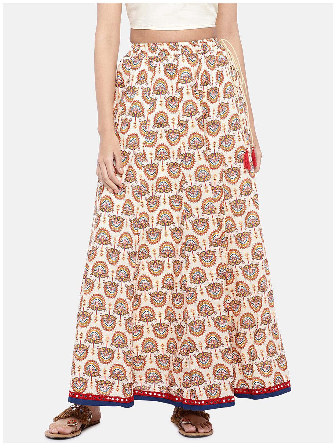 

Globus Printed A-line skirt Maxi Skirt - Beige