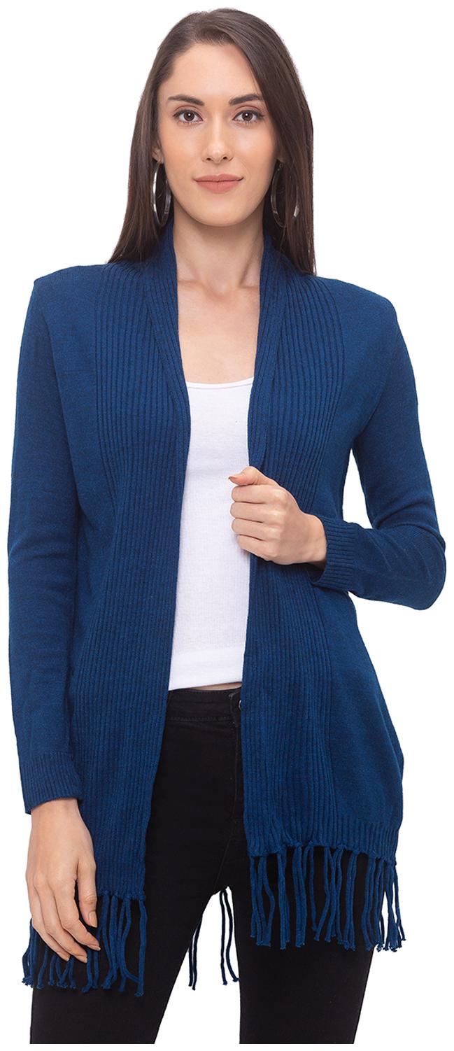 

Globus Women Wool Solid Shrug Navy Blue