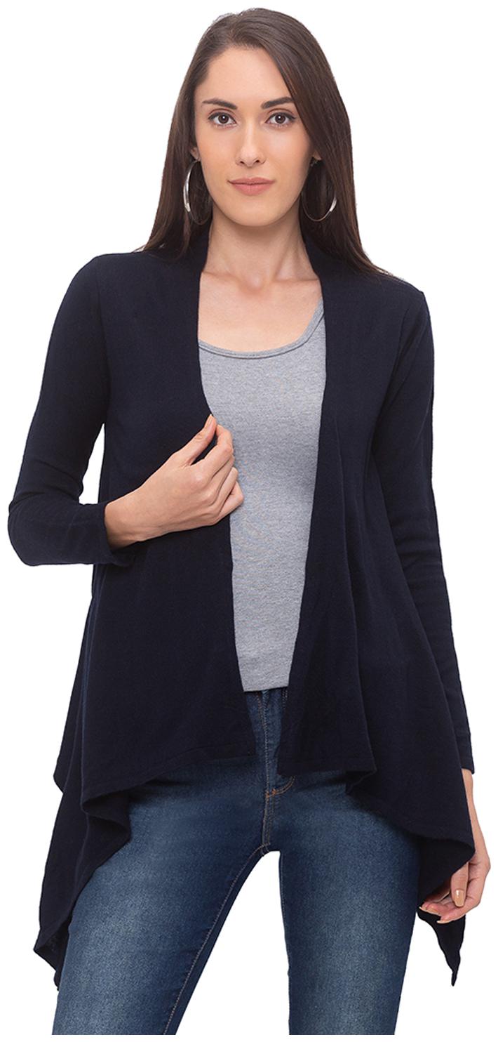 

Globus Women Wool Solid Shrug Navy Blue