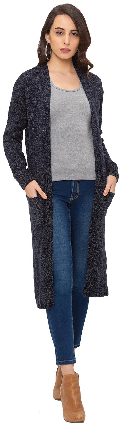 

Globus Women Wool Solid Shrug Navy Blue