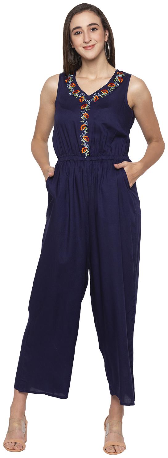 

Globus Embroidered Jumpsuit - Navy