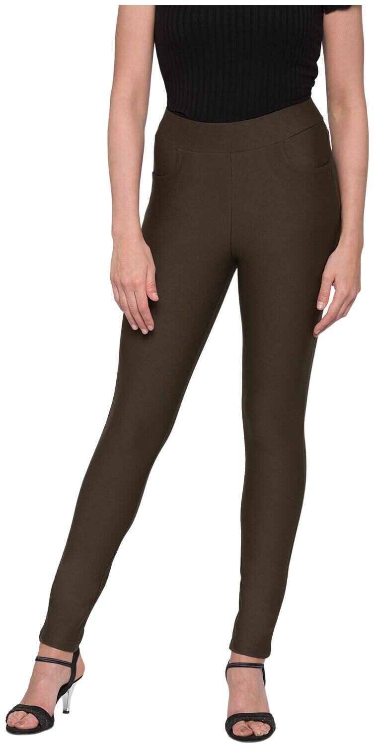 

Globus Women Cotton Solid Olive Jegging