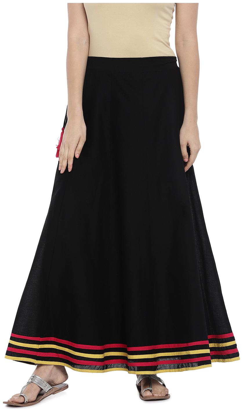 

Globus Solid Flared skirt Maxi Skirt - Black