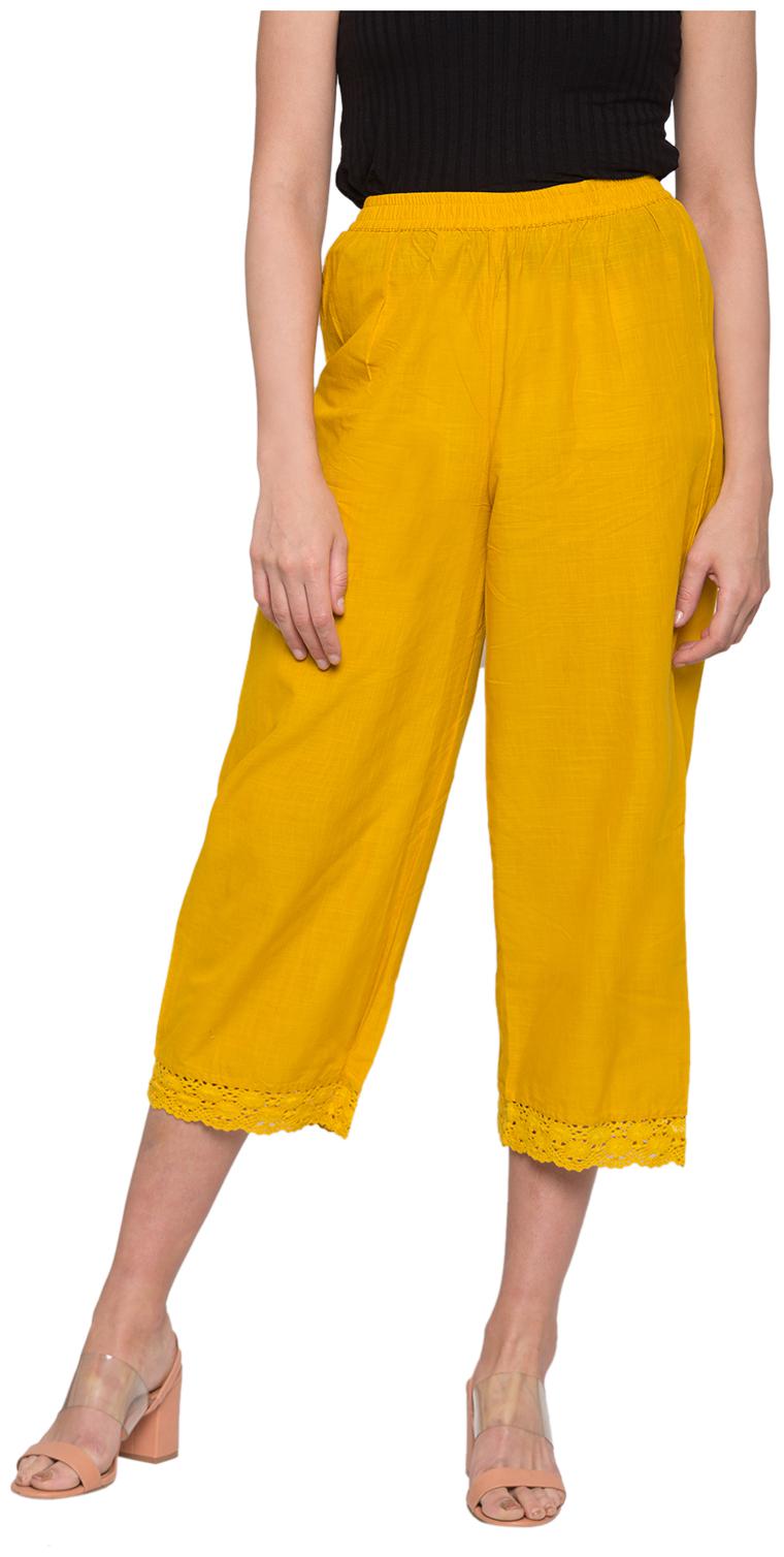 

Globus Yellow Solid Straight Palazzo