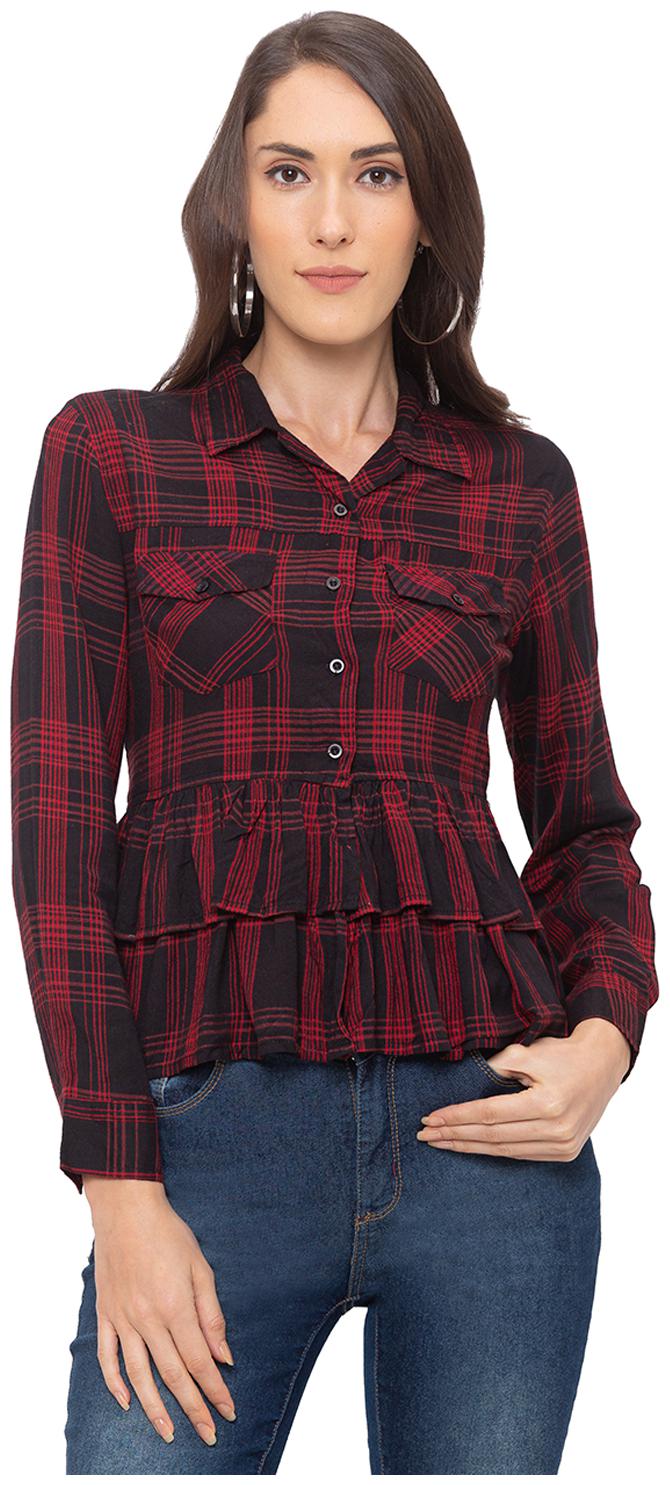 

Globus Women Red Checked Regular Fit Shirt